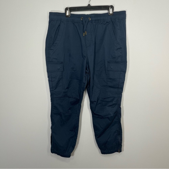 Polo Ralph Lauren Pants Womens Extra Large Blue Cropped Cargo Chino Joggers - Picture 1 of 9